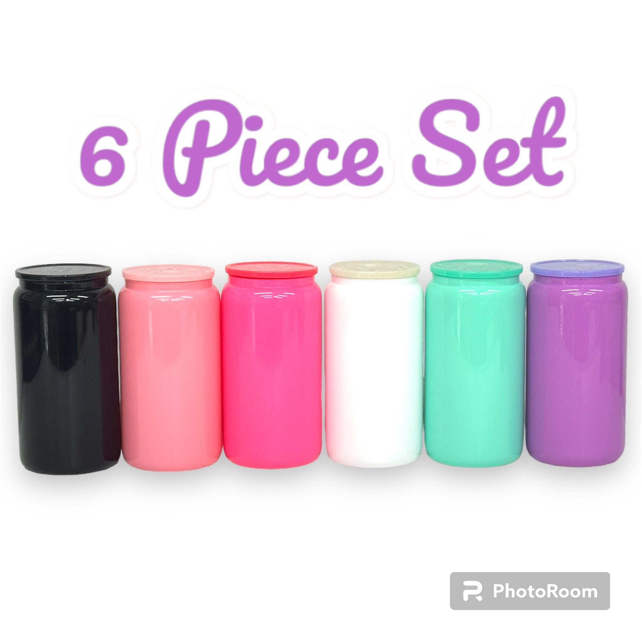 6pieces  16oz  glass bubblegum