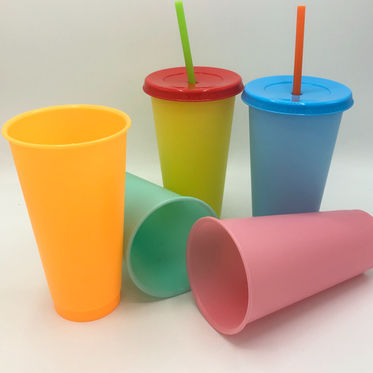 Macaron Color ~ Color Changing Cups 24 FL oz  5 piece set