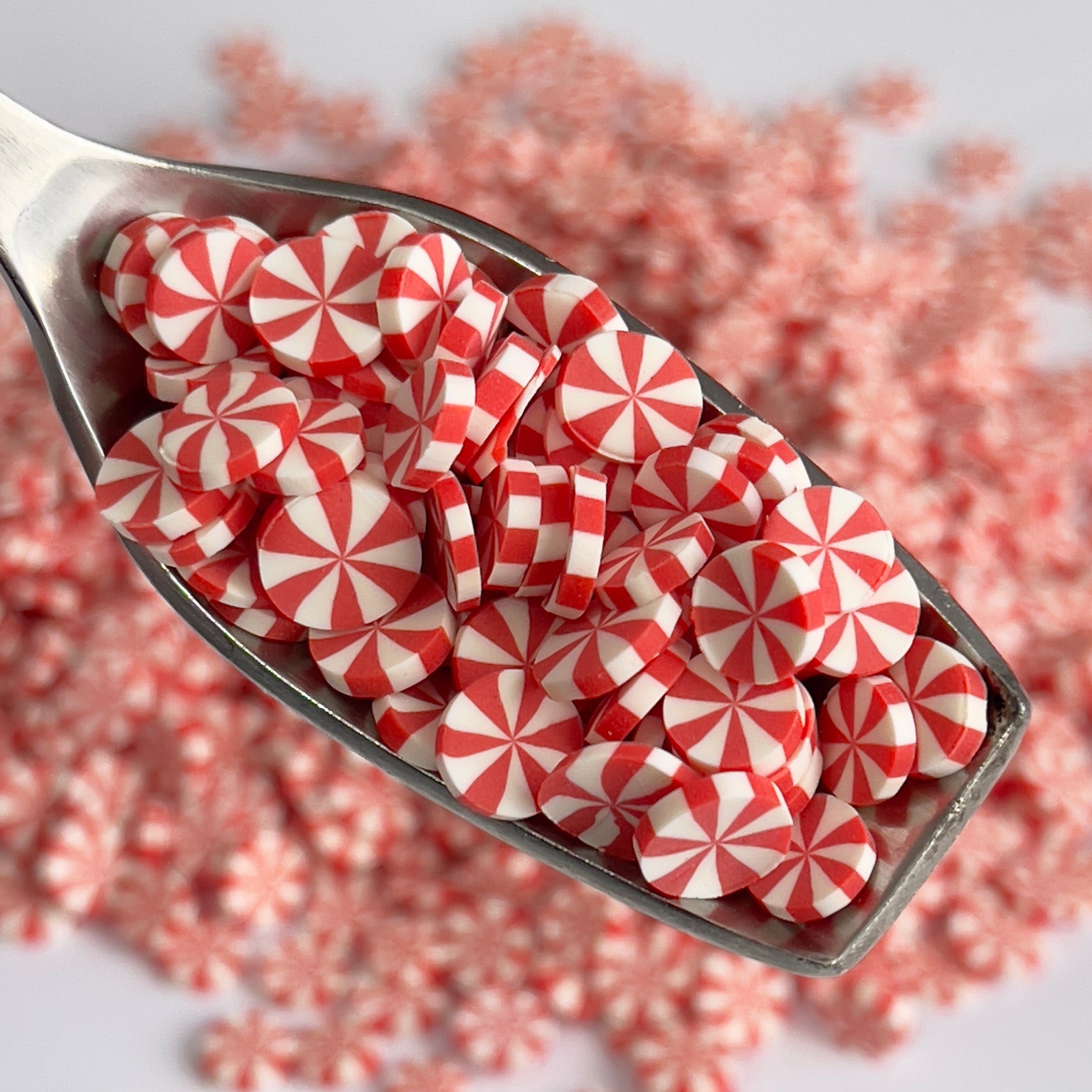 Peppermint Candy Polymer Clay Slices