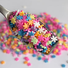 Cargar imagen en el visor de la galería, Rainbow Snow Flakes Polymer Clay Slices
