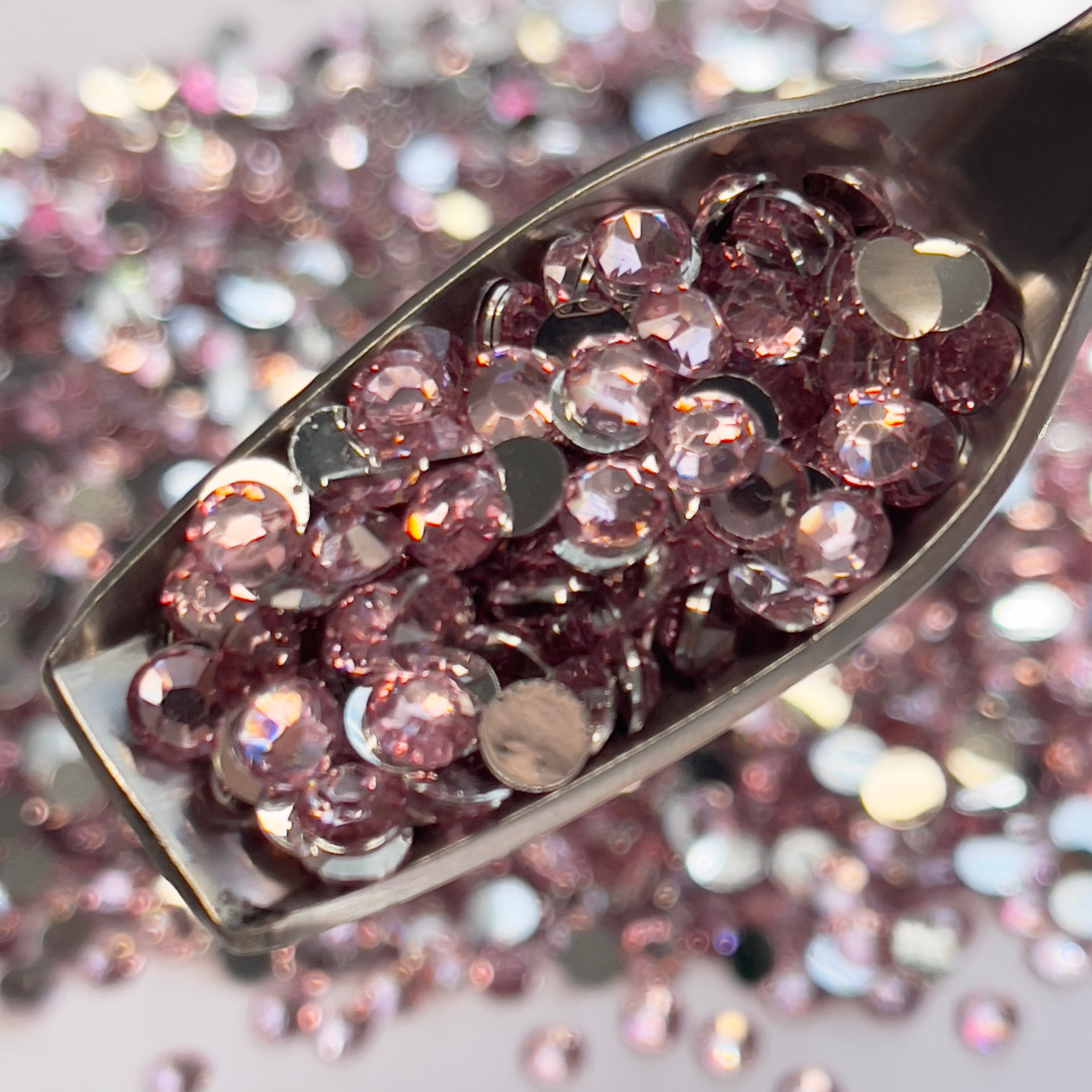 Lt Pink Silver Base Resin Rhinestones