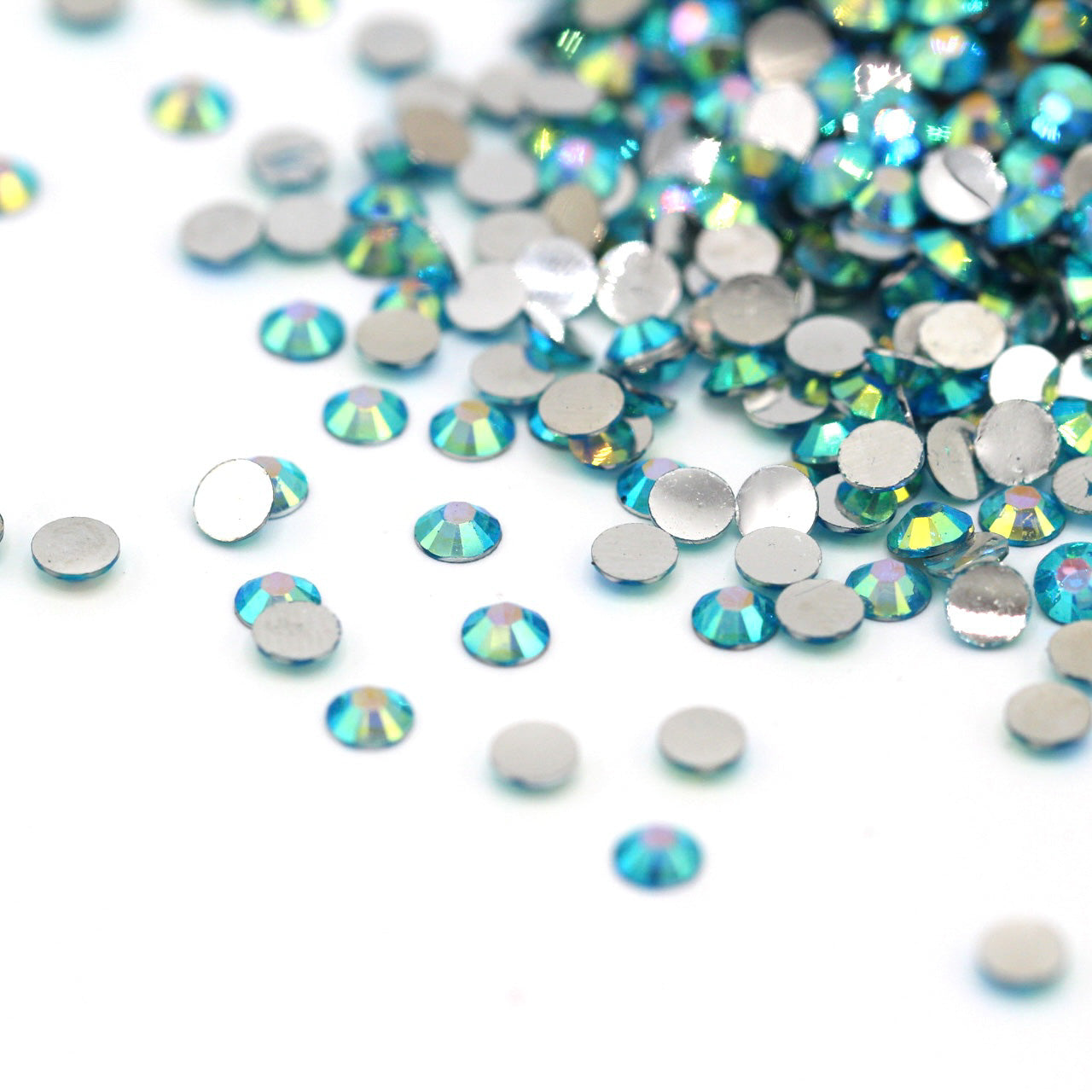 Mixed Sizes Silver Base AB Rhinestones