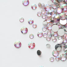 Load image into Gallery viewer, Mixed Sizes Silver Base AB Rhinestones
