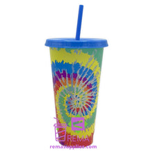 Load image into Gallery viewer, 24oz Color Changing Tie Dye Cold Cups
