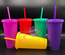 Load image into Gallery viewer, 24oz Cool Color Cold Cups
