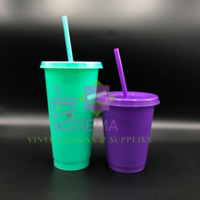 Load image into Gallery viewer, 24oz Cool Color Cold Cups
