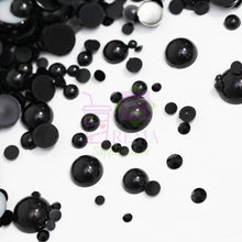 Cargar imagen en el visor de la galería, Midnight Black Pearls and Rhinestones Mix
