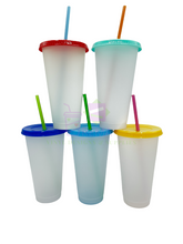 Load image into Gallery viewer, Frosted Style ~ Color Changing Cups 24fl oz, 5 piece set
