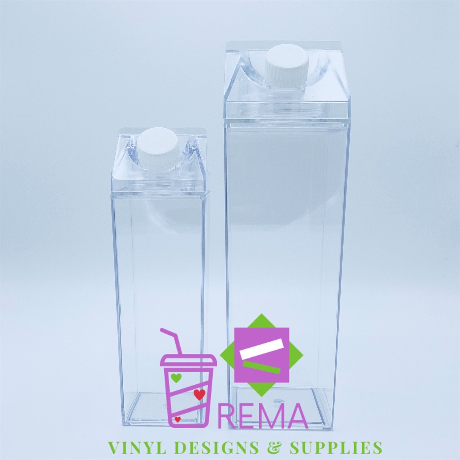 Acrylic Milk Carton Tumblers, 4 Pack