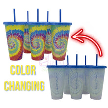 Load image into Gallery viewer, 24oz Color Changing Tie Dye Cold Cups
